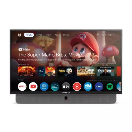 Smart TV Portátil AIWA 24 Full HD HDR10 Dolby Audio Google TV Bateria de 3h AWS TV 24 01 G