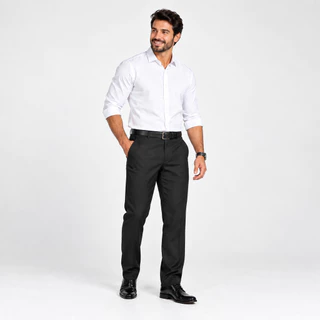 Calça Social Masculina Cor Preto Oxford Escolha o Brinde Trabalho Uniforme Vários Tamanhos 38 a 54