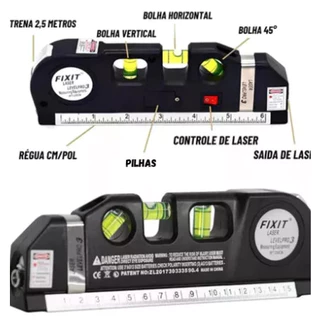 Nível Laser Profissional Trena Level Trena de 2.5m