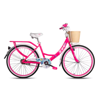 Bicicleta Aro 24 Retro Pro-X Zoe Pneu com Fixa - Rosa Neon