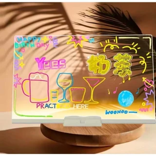 Kit 2 Luminária LED Escrever Abajur 3D 15X15 quadro de notas tela pra escrever decoração quarto sala casa em acrílico em Oferta na Shopee
