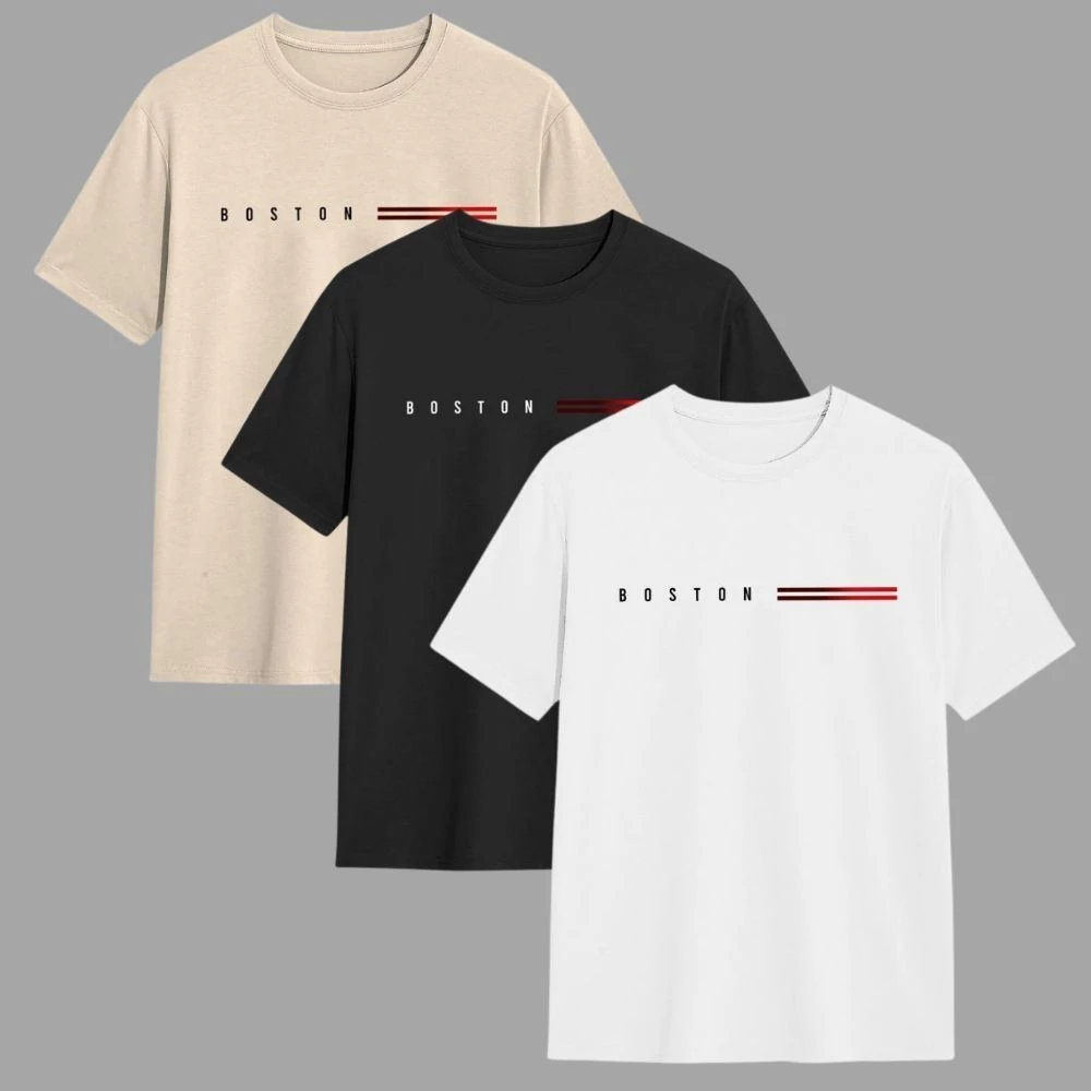 Kit 3 Camisetas Masculinas Boston Camisa