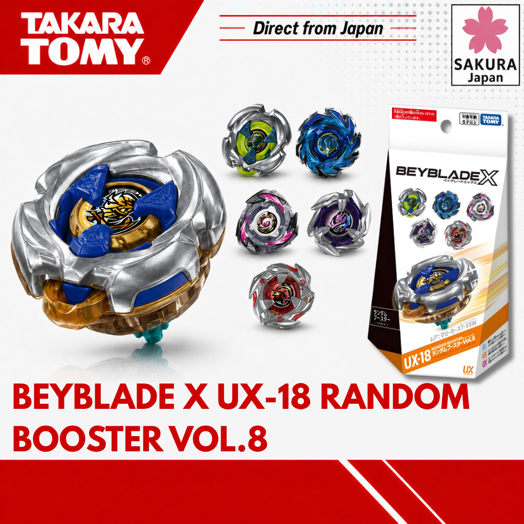 TAKARA TOMY BEYBLADE X UX-18 Random Booster Vol.8 | Shopee Brasil