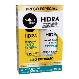 Kit Shampoo + Condicionador Hidra Amido de Milho Salon Line 300ml em Oferta na Shopee