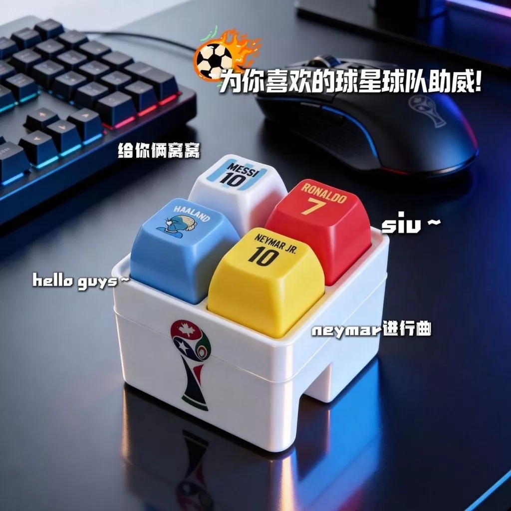 Copa do Mundo C Roma Siharland Nemar siu Som Botão Brilhante Chave Pingente Brinquedo Presente Tricky
