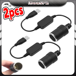 2 Pcs Porta USB Para Isqueiro Carro De 5 V Para 12 V Conversor De Com Fio Adaptador De Cabo De Alimentação Fêmea DVR