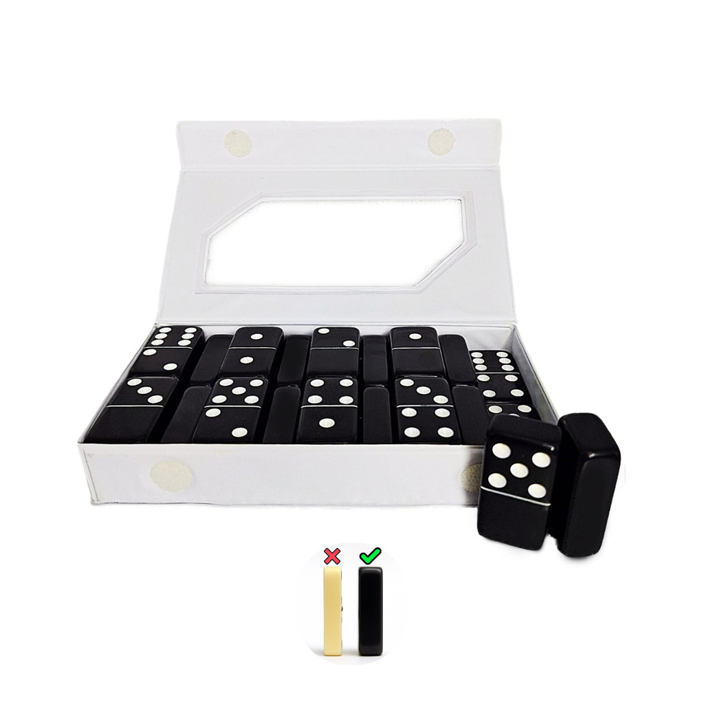 Jogo de Domino Jumbo Profissional preto Grosso Resistente a