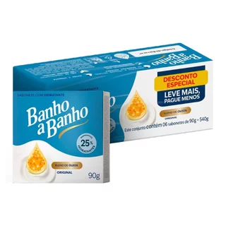 Sabonete Hidratante Banho a Banho Original 90g - Leve Mais Pague Menos - Embalagem com 6 Unidades em Oferta na Shopee