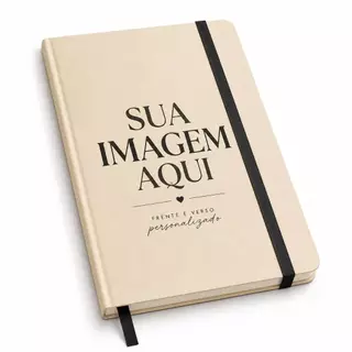 Promoção Caderneta tipo Moleskine Personalizado com Sua Foto | Capa Frente e Verso | Presente Exclusivo 21x14 CM