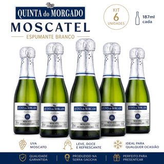 Kit 6 mini Espumante baby Moscatel Quinta do Morgado 187ml