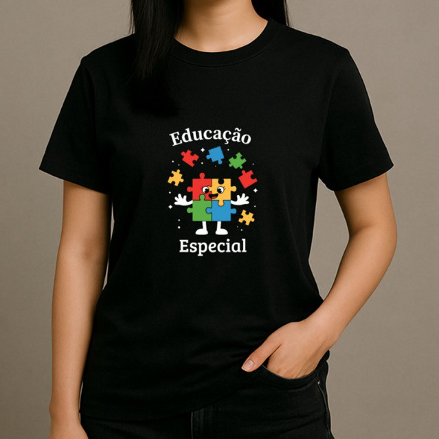 Camisa Blusa Educação Inclusiva Especial Estampada Camiseta Profissão ...