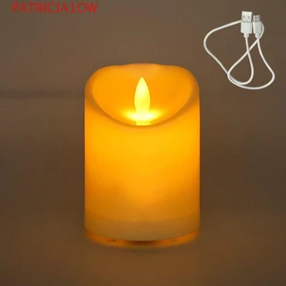 PATRICIA1OW Luz De Vela Eletrônica , Velas Brilhantes Quentes Recarregáveis USB Criativas , Sem Chama