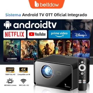 Projetor BETTDOW 1080P Suporte 4K 600ANSI 300 Polegadas Foco Automático E Correção Keystone GoogleTV em Oferta na Shopee
