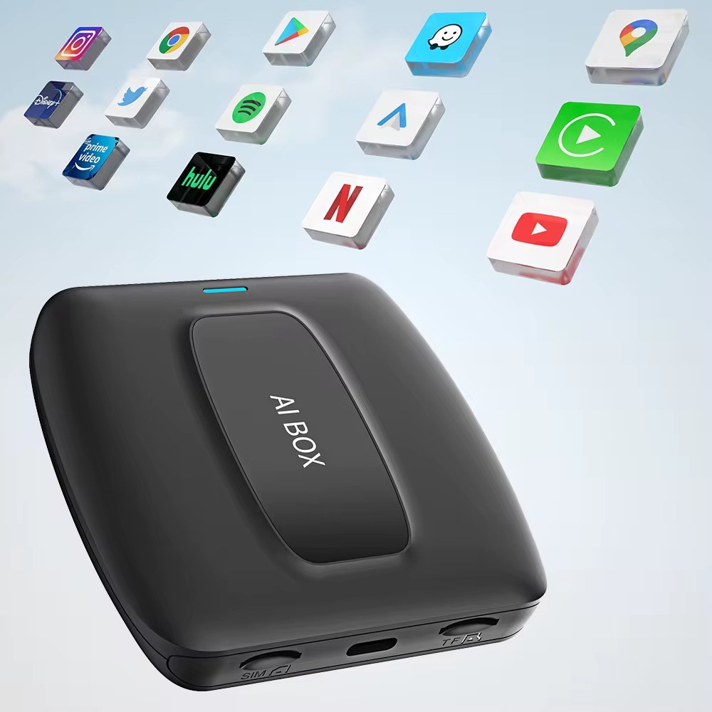 AI Box Adaptador Android Auto e CarPlay Android 12 64GB Wi-Fi 5G