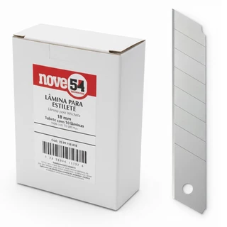 Kit 100 Lâminas Estilete Larga 18mm Nove54 Profissional Reforçada Segmentada Original