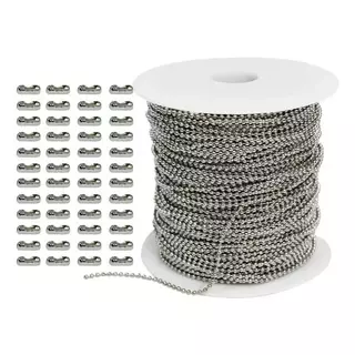 Corrente Bolinha 2.4mm 10 Metros + 100 Fechos Canoa
