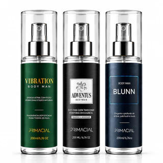 Kit 3 Splash Corporal Masculino Premium Amadeirado Intenso Alta Fixação Exclusivo 200ml Un