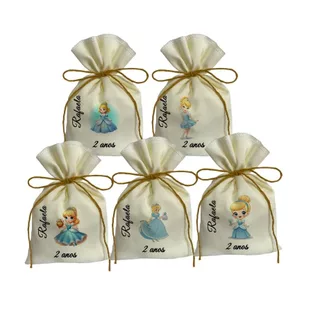 Saquinhos Lembrancinhas Personalizados Festas Cinderela MOD 3