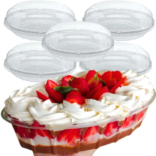 Kit 5 Embalagem G34 Travessa Grande Sobremesa Pavê Mousse