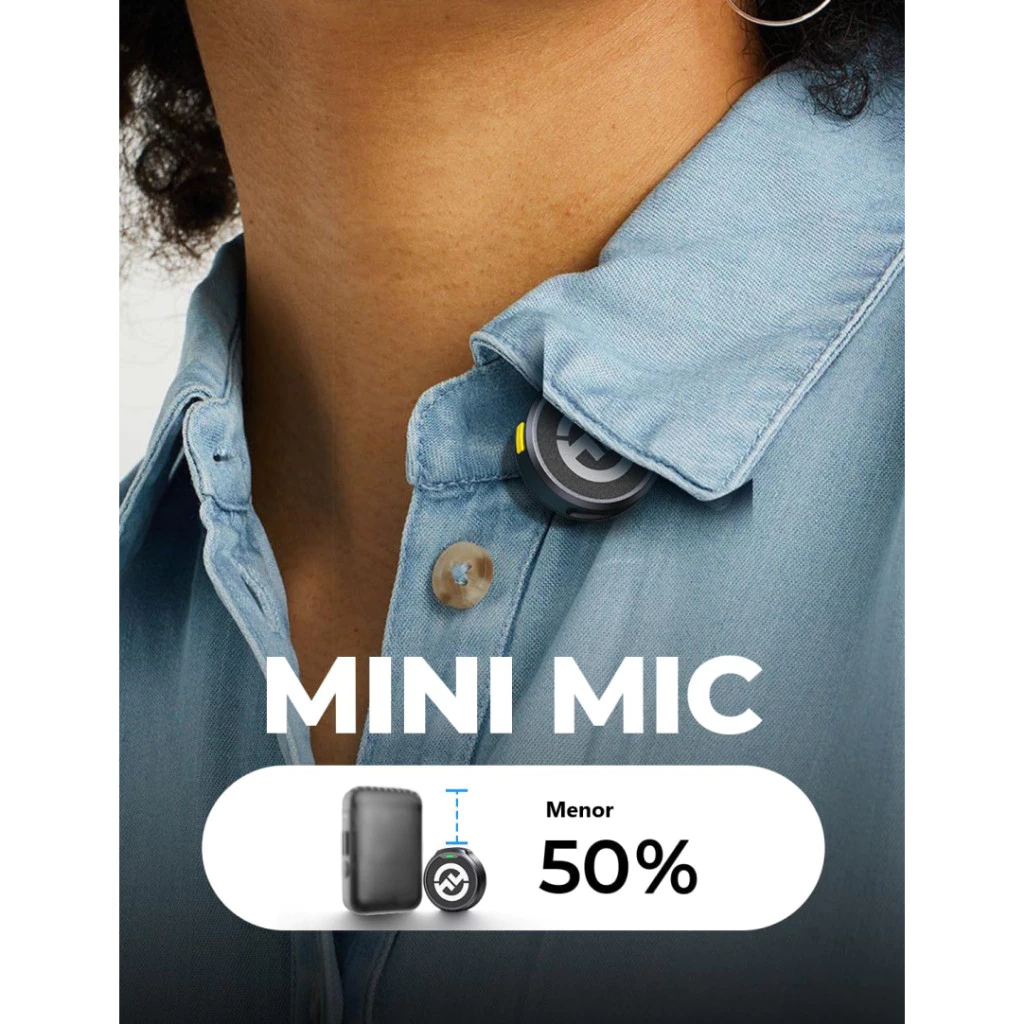 Microfone Lapela Bluetooth sem fio Hollyland Lark M2 Versão Lighting USB-C Câmera Combo Duo Original
