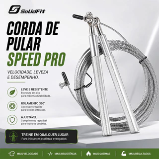 Soloever Corda de Pular de Aço Profissional com Rolamento Speed Crossfit para Musculação e Exercícios