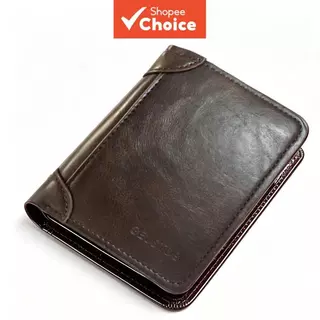 Carteira Bifold Curta Masculina Elegante Simples Porta-Cartões Compacto