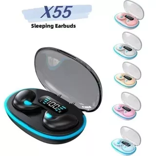Fones de Ouvido Bluetooth 5.4 X55 com Visor LED, Hi-Fi Estéreo, Cancelamento de Ruído, Design à Prova d’Água para Graves