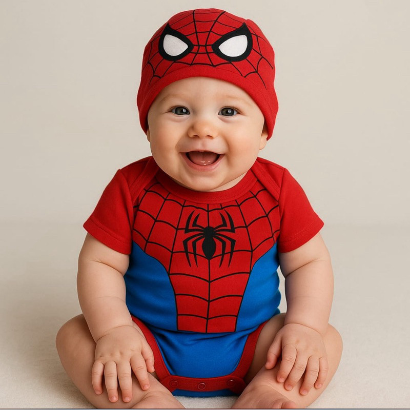 Body Homem Aranha Bebê Tématico Mêsversario Fantasia Menino Fotos ...