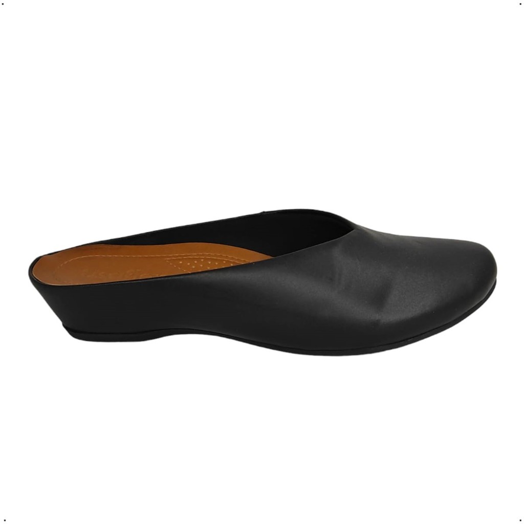 Mule Usaflex Ortopédico couro salto anabela Babuche N2286 Shopee