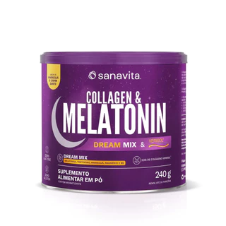 Collagen & Melatonin Dream Mix Sanavita – Beleza do Sono com Colágeno e Melatonina 240g em Oferta na Shopee