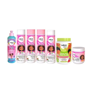 Kit SOS Cachos Kids + Multy + Creme de Pentear 1kg Salon Line em Oferta na Shopee