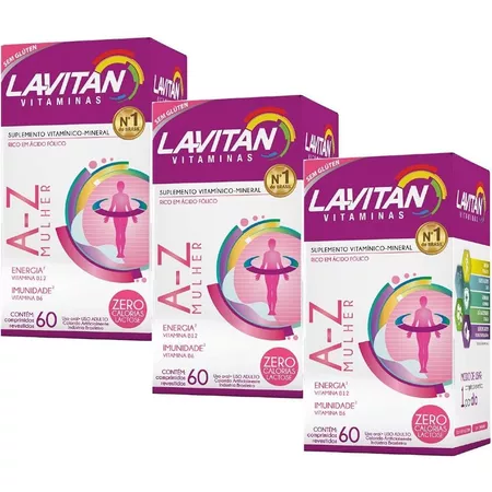 Kit 03 Lavitan AZ Mulher 60 Comprimidos