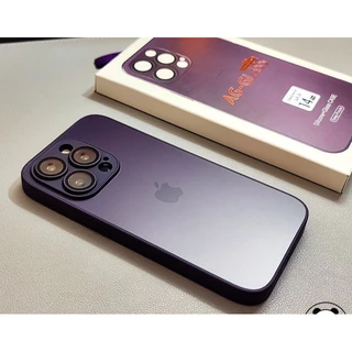 Monee Estojo Caixa De Vidro Fosco Roxo Escuro Case Capa Capinha De Celular Para iPhone 17 16 15 14 13 12 11 Pro Max
