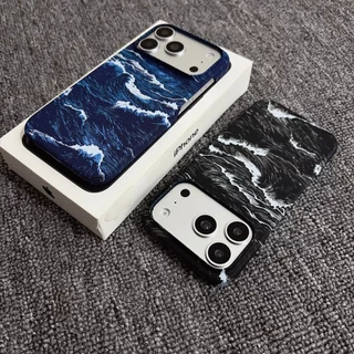Capa protetora fosca de fibra de carbono com padrão Kevlar, leve, magnética, meio pacote, adequada para iPhone17pro 16 1