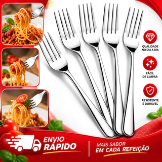 Jogo de Garfos de Mesa Inox 24/48/72 Unidades para Restaurante Churrasco Buffet Cozinha