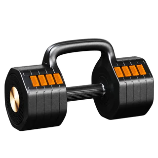 Halter Ajustável 2 em 1 com Suporte para Flexão, 5 Níveis e Formato Octogonal para Treino em Casa e Pegada Texturizada