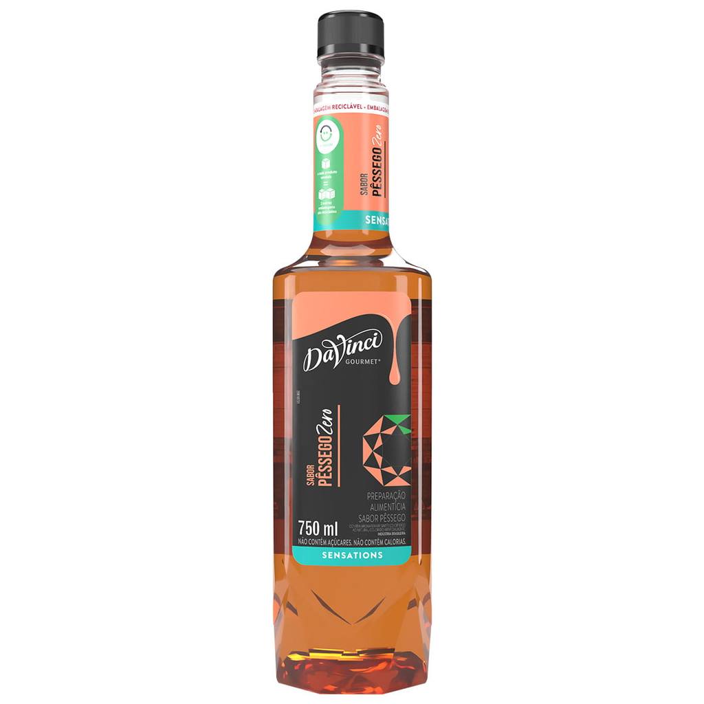 Xarope DaVinci Gourmet Sensations Pêssego Zero Açúcar 750ml