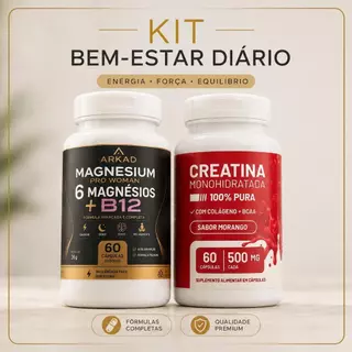 Kit Magnésio 6 + Creatina Monohidratada — 2 Potes