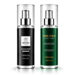 Kit 2 Body Splash Masculino 200ml Elegante Marcante Sofisticado Alta Fixação Projeção Spray