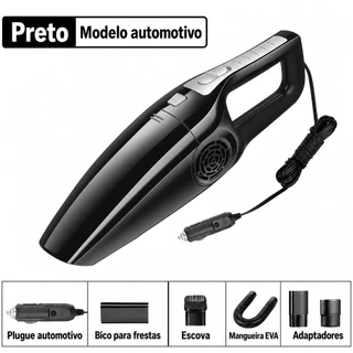 Aspirador de Pó Automotivo 100W Portátil com Fio, Mangueira Flexível e Kit de Acessórios