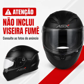 Capacete Moto Fechado Asx City Solid Preto