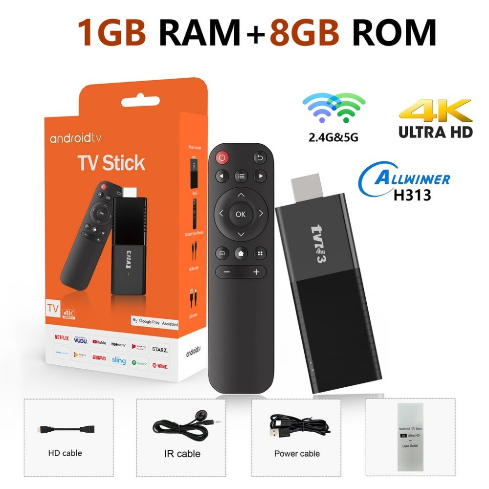TVR3 Sem Fio HDMI TV Stick Android 15 2.4G E 5G Dual Wi-Fi Allwinner ...