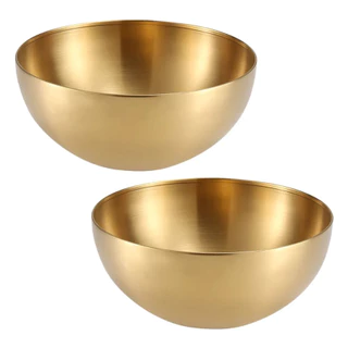 Tigela Bowl de Aço Inoxidável Dourada Diversos tamanhos