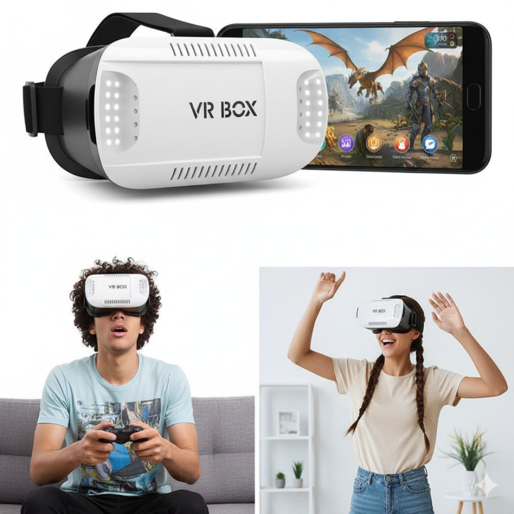 Óculos VR Box 3D com Controle Bluetooth – Realidade Virtual Imersiva ...