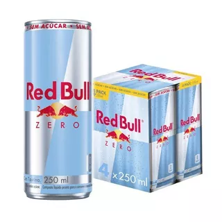 Pack 4 Latas Red Bull Energético Zero Sem Açúcar 250ml