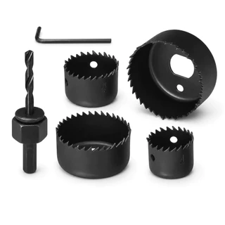 Kit 6 Serras Copo Profissional Madeira PVC Gesso Drywall com Suporte