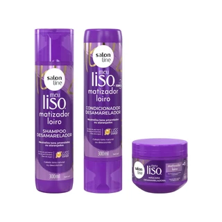 Combo Matizador Loiros Shampoo + Máscara + Condicionador Meu Liso Salon Line em Oferta na Shopee