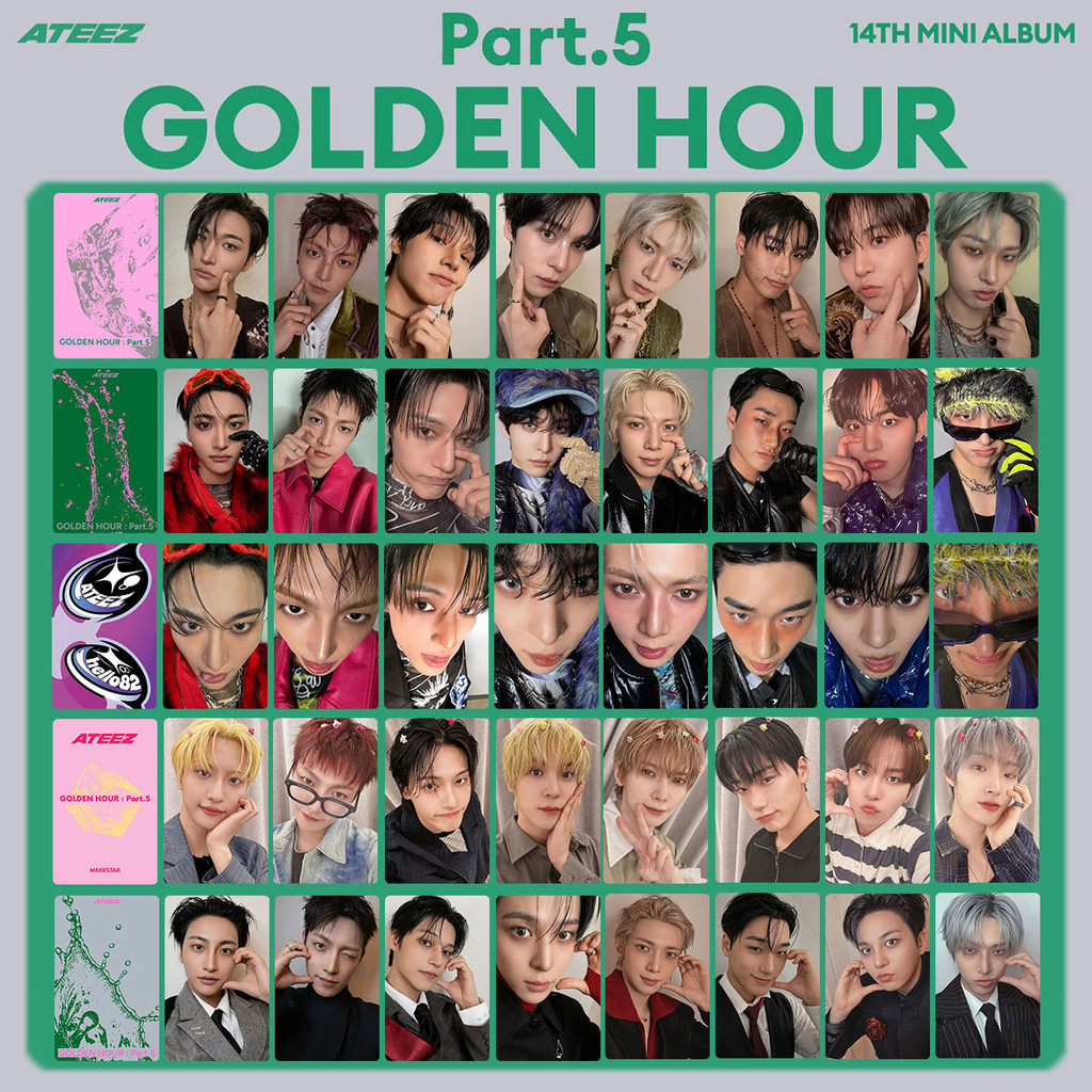 タレントカード ATEEZ GOLDEN HOUR part.5 Dear My Muse Kpop Idol ATEEZ GOLDEN HOUR Parte 5 Cartão De Álbum HELLO82
