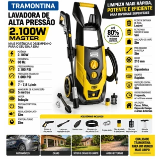 Lavadora De Alta Pressão 2100w 2100 Psi 110v Tramontina