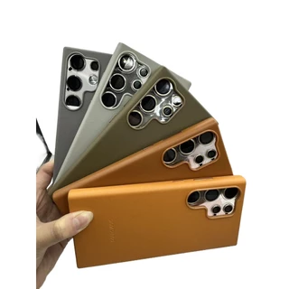 Case Capinha de Couro Luxo Samsung S23/S24/S25 FE / Plus e Ultra +pelicula de camera